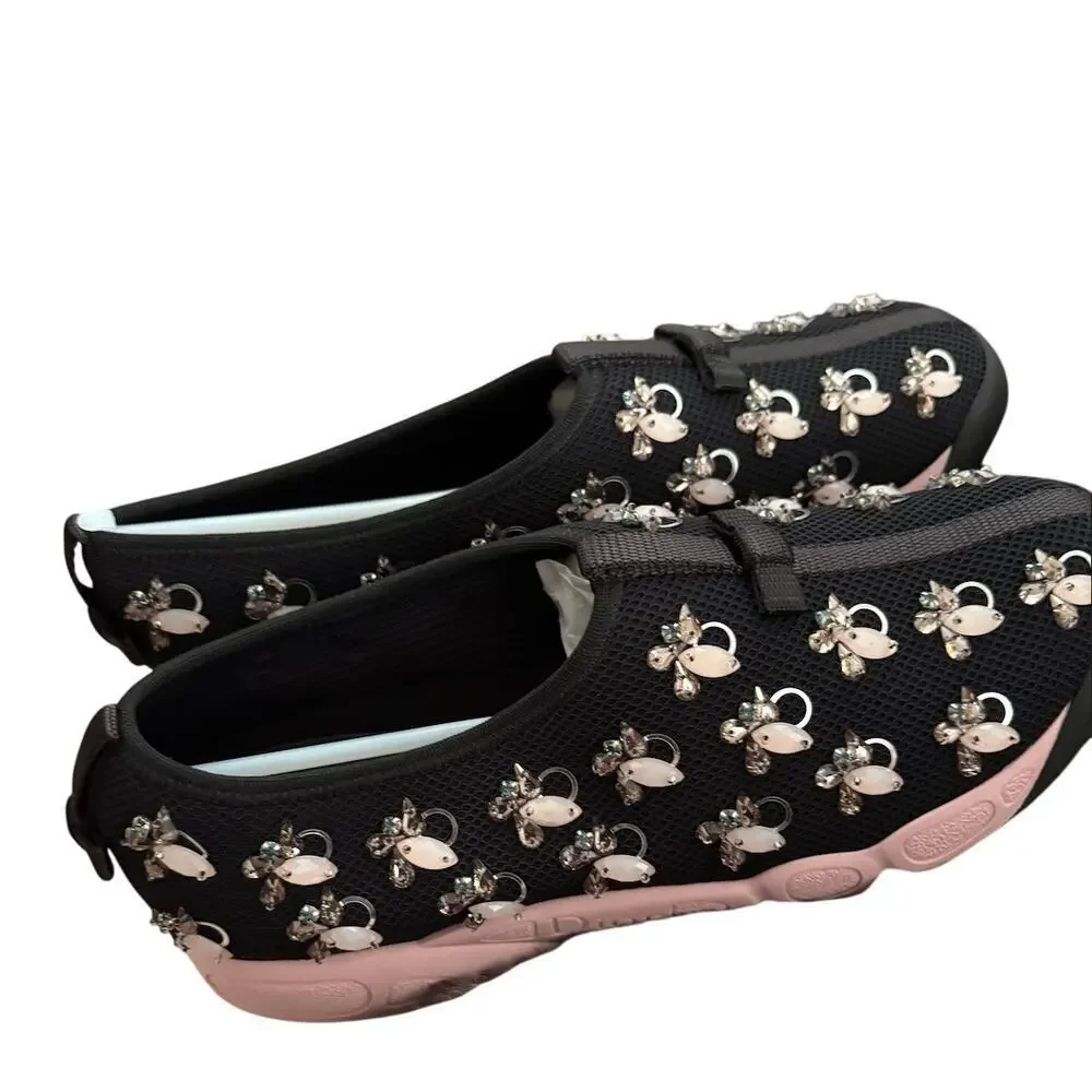 Dior Fusion Embellished Sneakers 39 – Black Pink Crystal Rare Pair